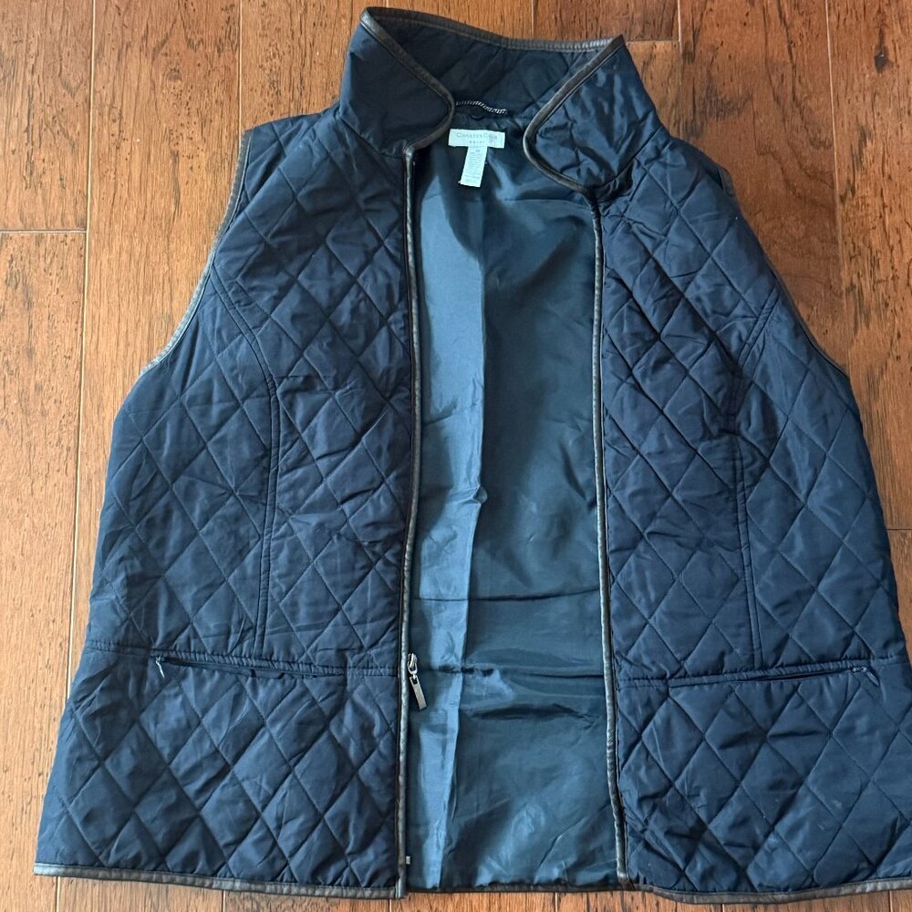 Charter Club Women’s Quilted Zip Vest Navy Blue Size 1X